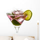 Ice Cubes Falling into Wall Decal