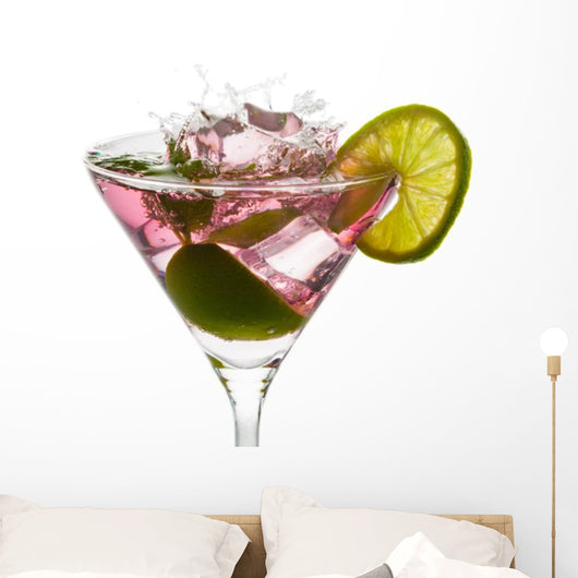 Ice Cubes Falling into Wall Decal