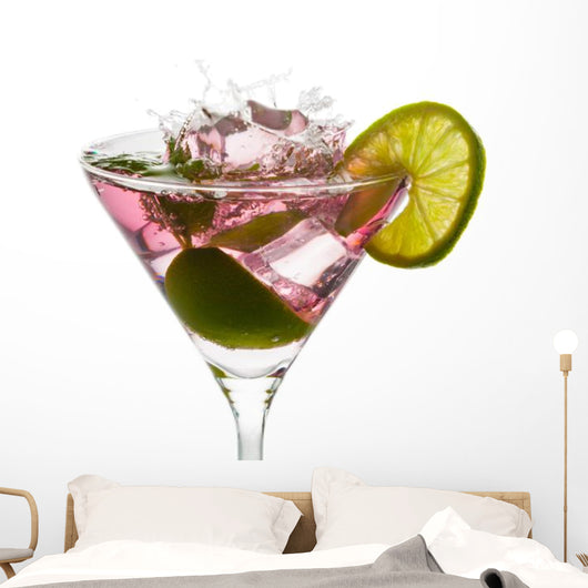 Ice Cubes Falling into Wall Decal