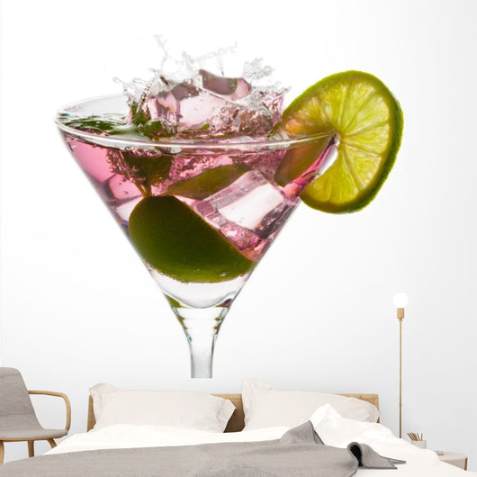 Ice Cubes Falling into Wall Decal