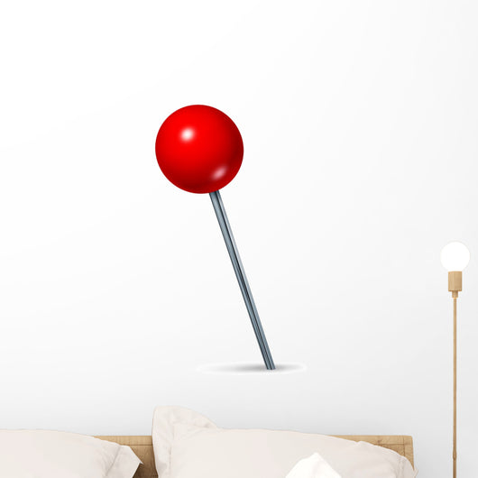 Red Pushpin Wall Decal