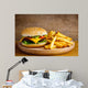 Hamburger and French Fries Wall Decal