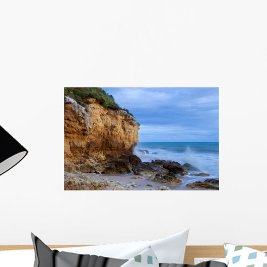 Ocean and Rocky Cliff Face Wall Decal