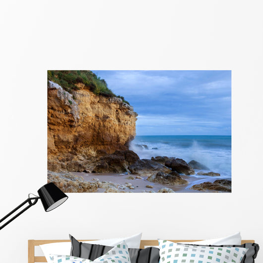 Ocean and Rocky Cliff Face Wall Decal