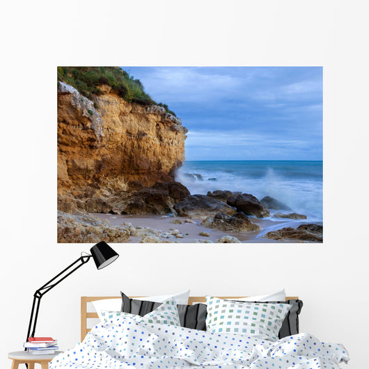 Ocean and Rocky Cliff Face Wall Decal