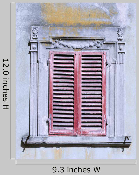 Old Window with Red Wall Decal