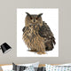Fluffed Eurasian Eagle-owl Wall Decal