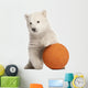 Polar Bear Cub with Orange Ball Wall Decal