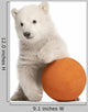 Polar Bear Cub with Orange Ball Wall Decal