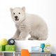 Polar Bear Cub Sitting and Roaring Wall Decal