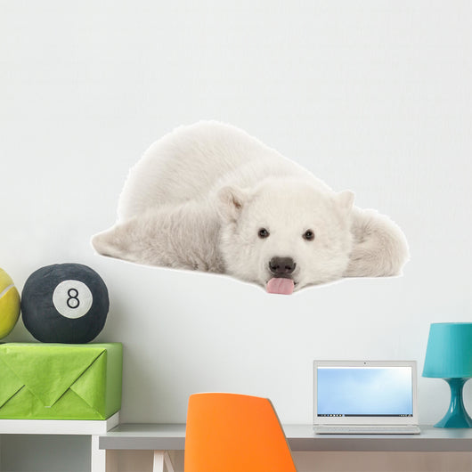 Polar Bear Cub with Tongue Out Wall Decal