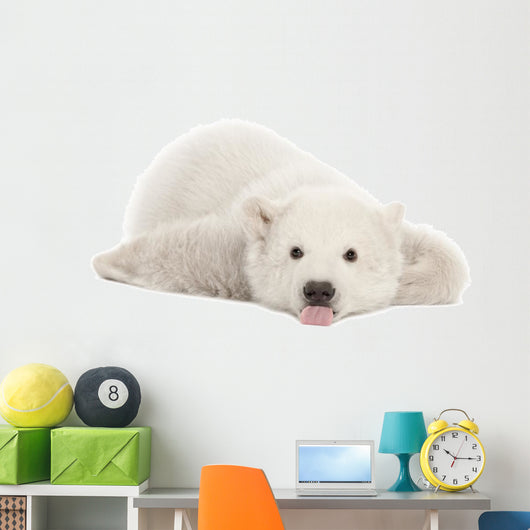 Polar Bear Cub with Tongue Out Wall Decal