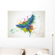 Parrot and Paint Splatter Illustration Wall Decal