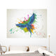 Parrot and Paint Splatter Illustration Wall Decal