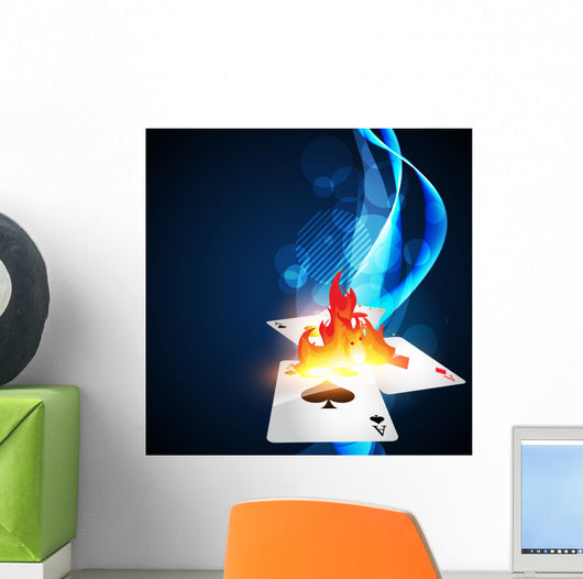 Burning Casino Card Wall Decal