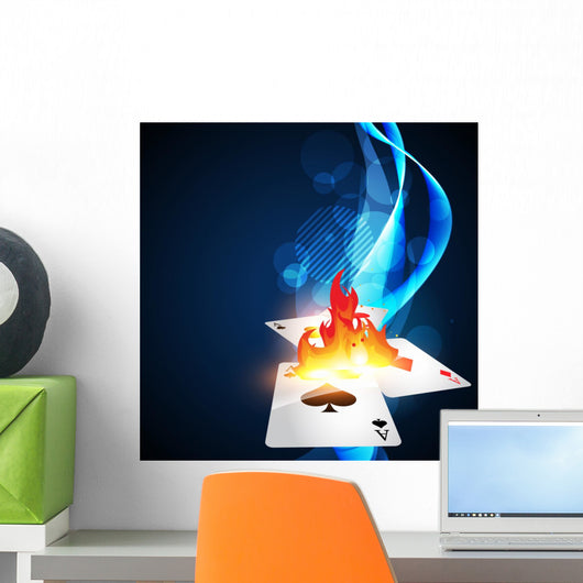Burning Casino Card Wall Decal