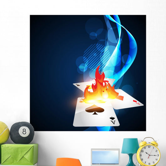 Burning Casino Card Wall Decal