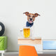 Drunk Dog with Beer Wall Decal
