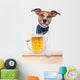Drunk Dog with Beer Wall Decal