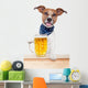Drunk Dog with Beer Wall Decal