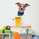 Drunk Dog with Beer Wall Decal