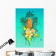 Abstract Tropical with Surfboard Wall Decal