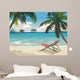 Tropical Beach Resort Illustration Wall Decal