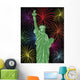 Statue Liberty with Fireworks Wall Decal