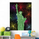 Statue Liberty with Fireworks Wall Decal