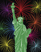 Statue Liberty with Fireworks Wall Decal