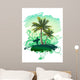 Tropical with Surfer Wall Decal