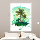 Tropical with Surfer Wall Decal