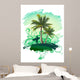 Tropical with Surfer Wall Decal