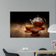 Tea Set Wooden Table Wall Decal