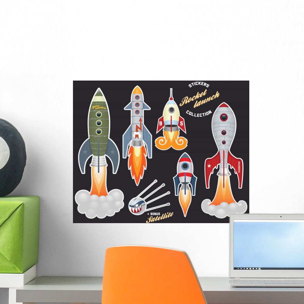 Rocket Launch Stickers Collection Wall Decal - WallMonkeys.com ...