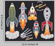 Rocket Launch Stickers Collection Wall Decal
