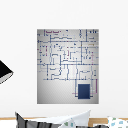 Circuit Diagram Bottom Right Wall Decal