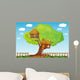 Two Tree Houses Illustration Wall Decal