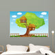 Two Tree Houses Illustration Wall Decal