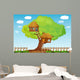 Two Tree Houses Illustration Wall Decal