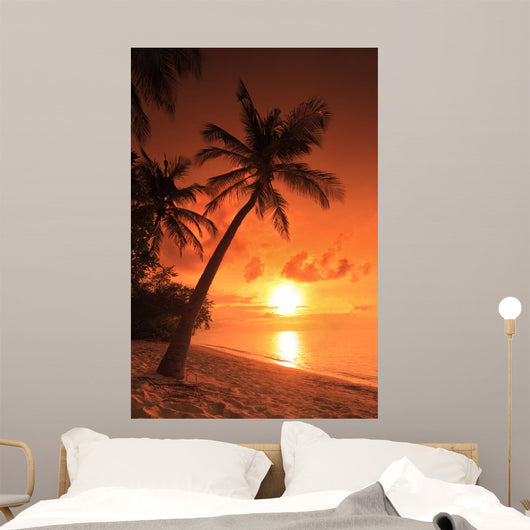 Beach Scene with Sunset Wall Decal