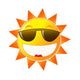 Sun Sunglasses White Wall Decal