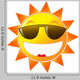 Sun Sunglasses White Wall Decal