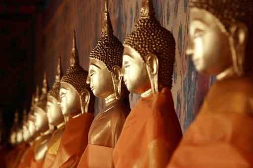 Line of Buddha Statues Horizontal Wall Decal