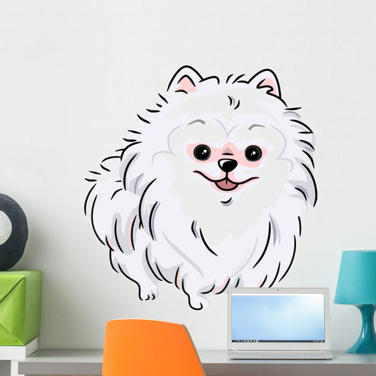 White Pomeranian Wall Decal