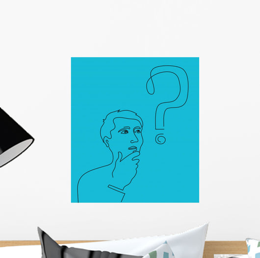 Thinking Man with Question Wall Decal