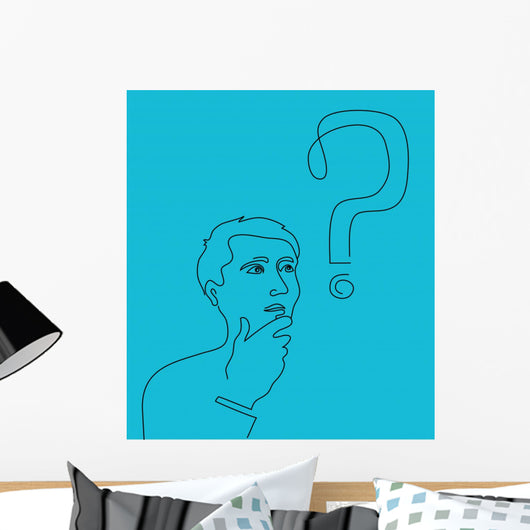 Thinking Man with Question Wall Decal