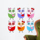 Colorful Cartoon Owls Wall Decal
