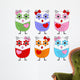Colorful Cartoon Owls Wall Decal
