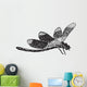 Dragonfly, vintage engraving Wall Decal